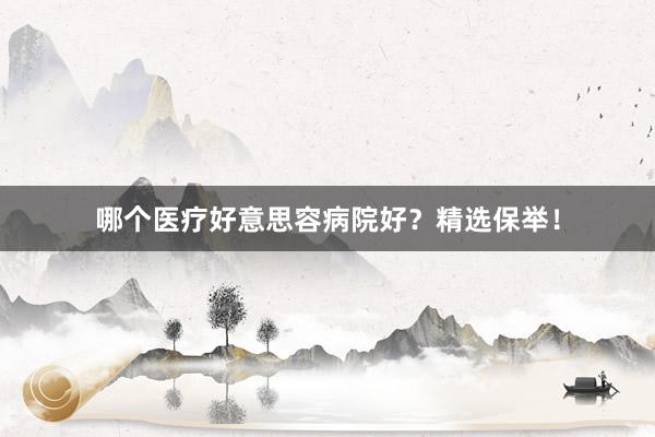 哪个医疗好意思容病院好？精选保举！